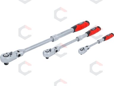 Terkšlių rinkinys | ištraukiamos šarnyrinės | 6,3 mm (1/4") / 10 mm (3/8") / 12,5 mm (1/2") | 3 vnt. (72114)
