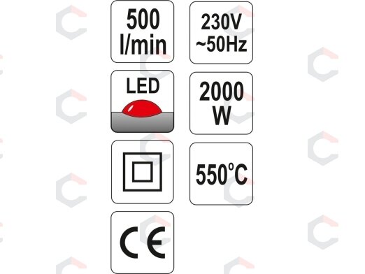 Techninis kaitinimo fenas/orpūtė | priedai | LED indikatorius | 2000 W (YT-82292) 4 Techninis kaitinimo fenas/orpūtė | priedai | LED indikatorius | 2000 W (YT-82292) 4