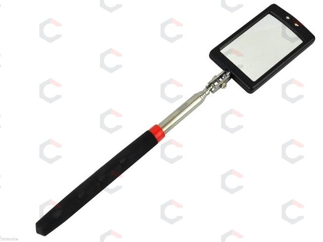 Teleskopinis kvadratinis veidrodis | 285 - 870 mm | su 2 Led (9302V) 2 Teleskopinis kvadratinis veidrodis | 285 - 870 mm | su 2 Led (9302V) 2