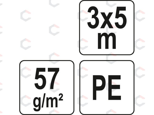 Tentas | žalias | 3 X 5 m | 57g/m2 (85132) 2 Tentas | žalias | 3 X 5 m | 57g/m2 (85132) 2