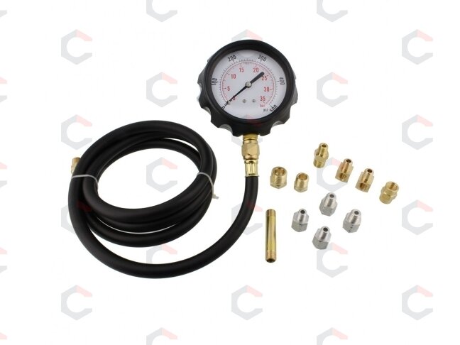 Tepalo slėgio matuoklis su antgaliais | 0–35 bar (0–500 PSI) | ilga žarna (57675V) 3 Tepalo slėgio matuoklis su antgaliais | 0–35 bar (0–500 PSI) | ilga žarna (57675V) 3