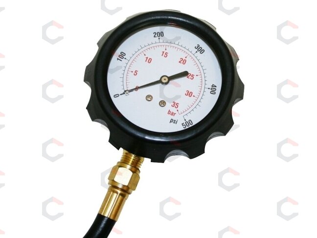 Tepalo slėgio matuoklis su antgaliais | 0–35 bar (0–500 PSI) | ilga žarna (57675V) 6 Tepalo slėgio matuoklis su antgaliais | 0–35 bar (0–500 PSI) | ilga žarna (57675V) 6
