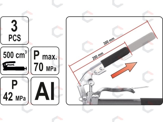 Tepimo pistoletas sustiprintas | 500 cm³ (YT-0704) 2