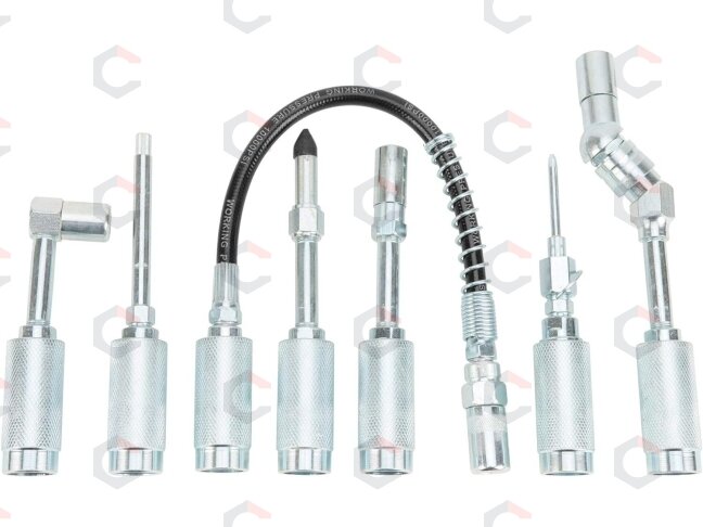 Tepimo pistoleto priedų komplektas | 8 vnt. (GG8A) 1 Tepimo pistoleto priedų komplektas | 8 vnt. (GG8A) 1