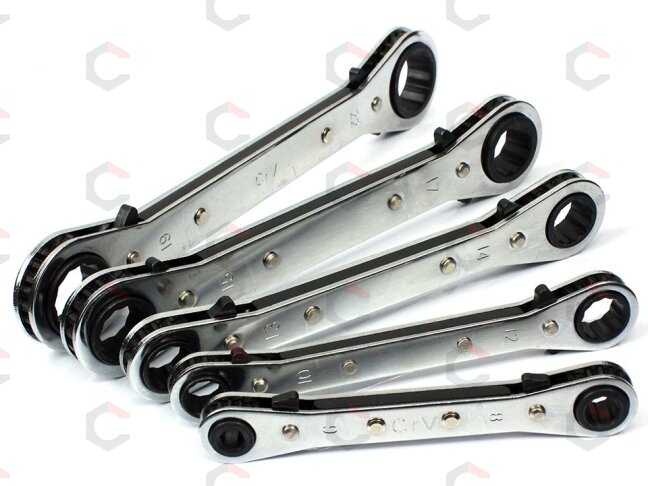Terkšlinių dvipusių raktų rinkinys | 6x8-19x22 mm | 5 vnt. (1450V) 1