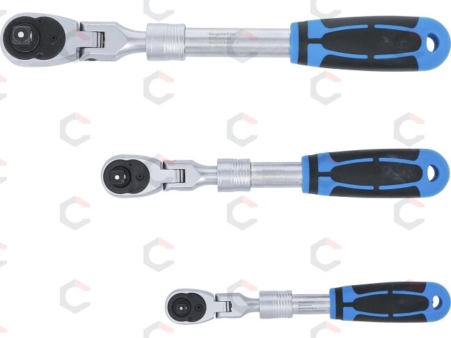 Terkšlių rinkinys | ištraukiamos šarnyrinės | 6,3 mm (1/4") / 10 mm (3/8") / 12,5 mm (1/2") | 3 vnt. (25128) 4