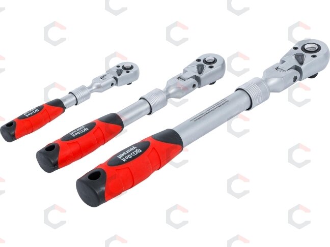 Terkšlių rinkinys | ištraukiamos šarnyrinės | 6,3 mm (1/4") / 10 mm (3/8") / 12,5 mm (1/2") | 3 vnt. (72114) 4 Terkšlių rinkinys | ištraukiamos šarnyrinės | 6,3 mm (1/4") / 10 mm (3/8") / 12,5 mm (1/2") | 3 vnt. (72114) 4