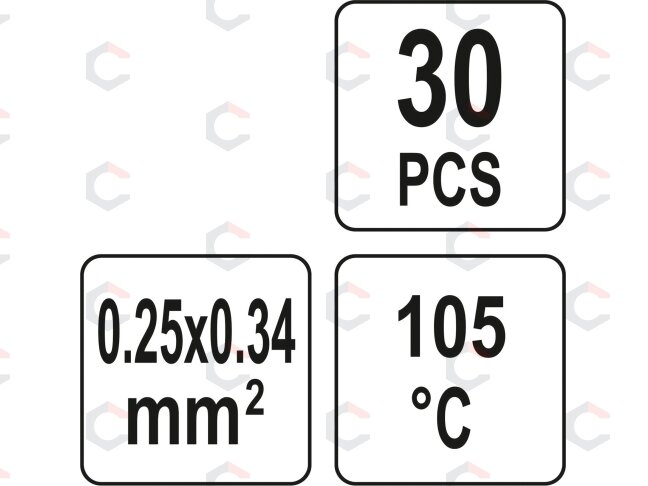 Termo gilzių / movų rinkinys | su alavu | 1.7 mm | 30 vnt. (YT-81440) 3 Termo gilzių / movų rinkinys | su alavu | 1.7 mm | 30 vnt. (YT-81440) 3