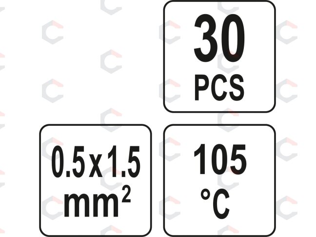 Termo gilzių / movų rinkinys | su alavu | 2.7 mm | 30 vnt. (YT-81441) 3 Termo gilzių / movų rinkinys | su alavu | 2.7 mm | 30 vnt. (YT-81441) 3