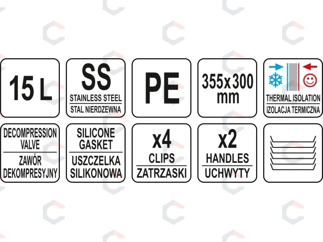 Termosas maisto transportavimui apvalus | 15l (YG-09225) 6 Termosas maisto transportavimui apvalus | 15l (YG-09225) 6