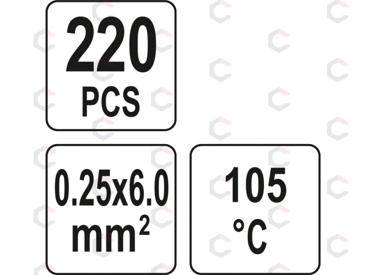 Termo gilzių / movų rinkinys | su alavu | 0,25-6 mm | 220 vnt. (YT-81460) 3 Termo gilzių / movų rinkinys | su alavu | 0,25-6 mm | 220 vnt. (YT-81460) 3
