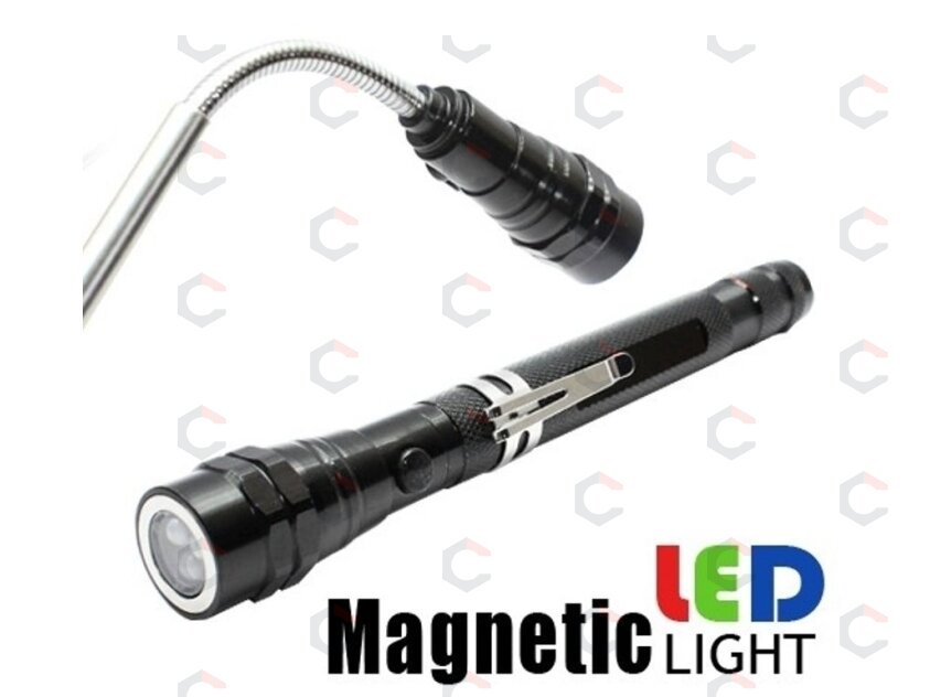 Teleskopinis magnetinis prožektorius su stipriais 3 LED diodais (QJPU-46)