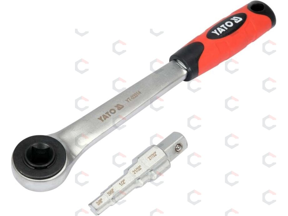 Terkšlė kiauryminė su lygio adapteriu | vidinis kvadratas 12,5 mm (1/2") (YT-03314) Terkšlė kiauryminė su lygio adapteriu | vidinis kvadratas 12,5 mm (1/2") (YT-03314)