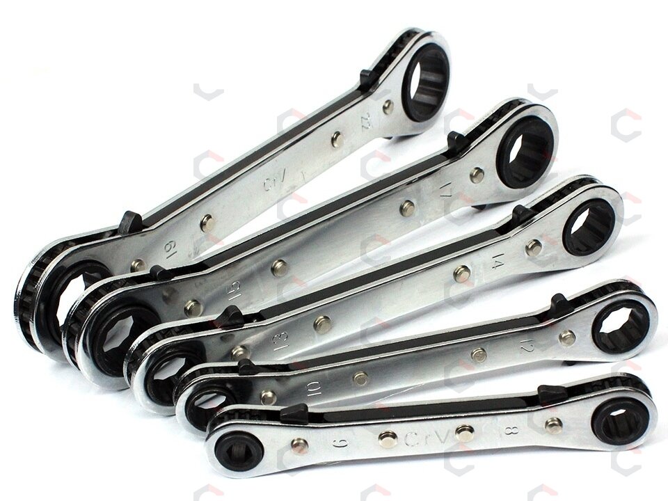 Terkšlinių dvipusių raktų rinkinys | 6x8-19x22 mm | 5 vnt. (1450V) 1 Terkšlinių dvipusių raktų rinkinys | 6x8-19x22 mm | 5 vnt. (1450V) 1