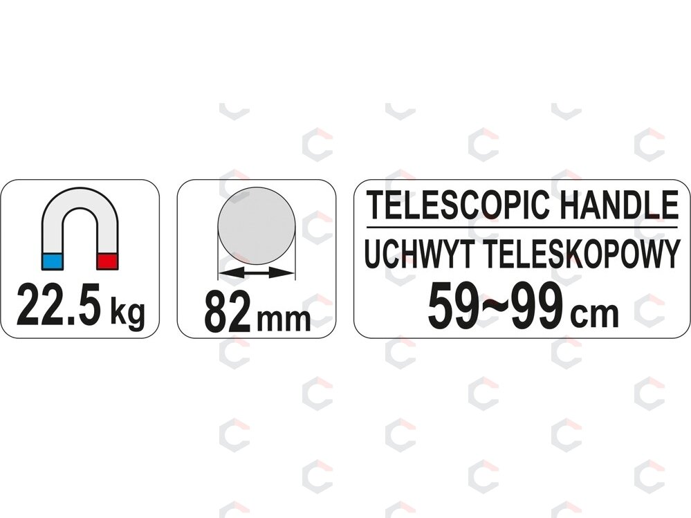 Teleskopinis magnetinis surinkėjas | 590 ÷ 990 mm (YT-0860) 2 Teleskopinis magnetinis surinkėjas | 590 ÷ 990 mm (YT-0860) 2