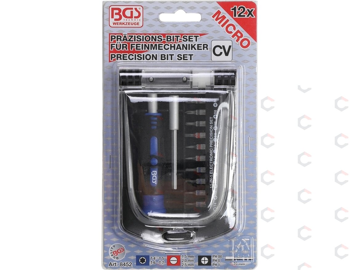 Tikslių atsuktuvų rinkinys | elektronikos technikams | 11 vnt. (8452) 1