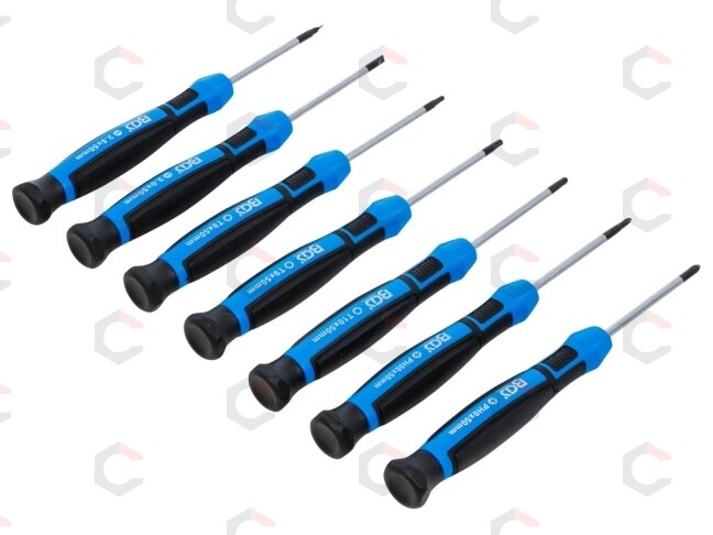 Tiksliųjų atsuktuvų rinkinys | PH00 - PH0 / slot SL 2.5 - 3.0 mm / T8 - T9 - T10 | 7 vnt (4881) 2
