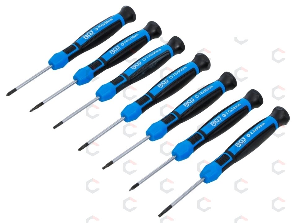 Tiksliųjų atsuktuvų rinkinys | PH00 - PH0 / slot SL 2.5 - 3.0 mm / T8 - T9 - T10 | 7 vnt (4881)