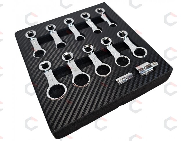Torcinių sukimo momento adapterių rinkinys | 42Cr-Mo | 10 mm (3/8") | 10 - 19 mm | 12 vnt. (SK82912S) Torcinių sukimo momento adapterių rinkinys | 42Cr-Mo | 10 mm (3/8") | 10 - 19 mm | 12 vnt. (SK82912S)