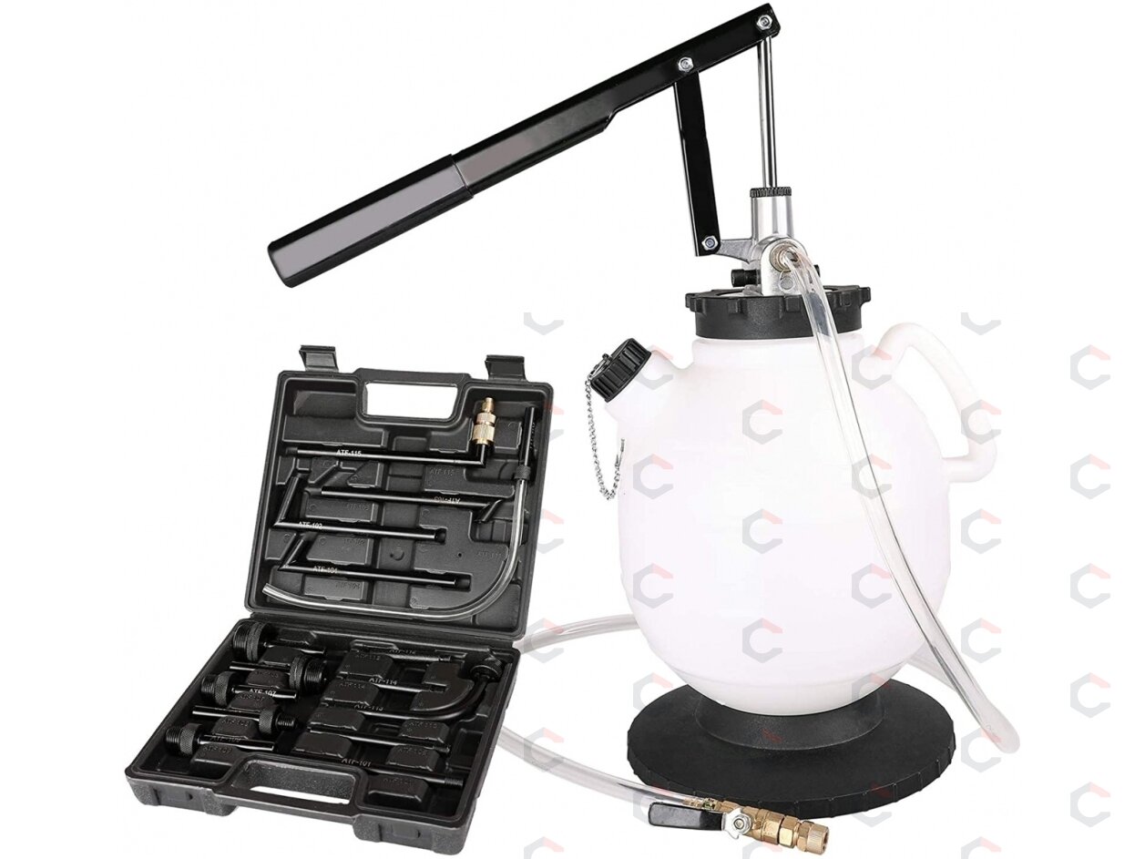 Transmisijos užpildymo sistema | 7.5 l | 15 vnt. ATF adapterių (SY-7.5) Transmisijos užpildymo sistema | 7.5 l | 15 vnt. ATF adapterių (SY-7.5)