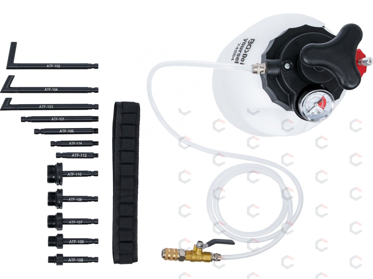 Transmisijos alyvos pildymo įrankis su rankiniu siurbliu | 3 l | 12 adapterių (74264) 3 Transmisijos alyvos pildymo įrankis su rankiniu siurbliu | 3 l | 12 adapterių (74264) 3
