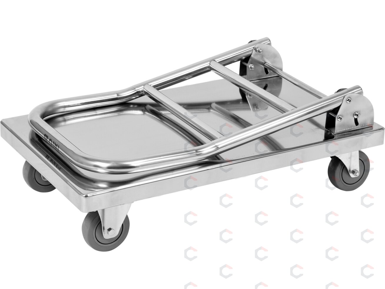Transportavimo vežimėlis/platforma | nerūdijantis plienas | 720x450 mm (YG-09080) 1 Transportavimo vežimėlis/platforma | nerūdijantis plienas | 720x450 mm (YG-09080) 1
