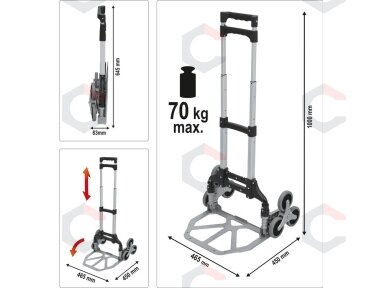 Transportavimo vežimėlis laiptais | keliamoji galia 70 kg (78662) Transportavimo vežimėlis laiptais | keliamoji galia 70 kg (78662)