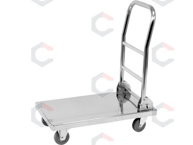 Transportavimo vežimėlis/platforma | nerūdijantis plienas | 720x450 mm (YG-09080) Transportavimo vežimėlis/platforma | nerūdijantis plienas | 720x450 mm (YG-09080)