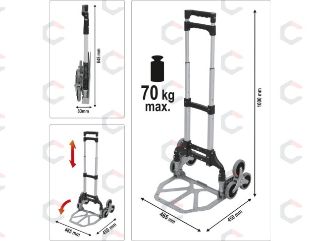 Transportavimo vežimėlis laiptais | keliamoji galia 70 kg (78662) 1 Transportavimo vežimėlis laiptais | keliamoji galia 70 kg (78662) 1