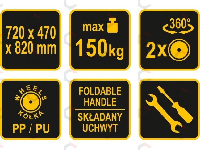 Transportavimo vežimėlis / platforma | sudedamas | 720x470 mm / iki 150 kg (87600) 3