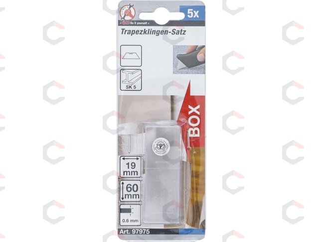 Trapecinių peiliukų rinkinys rinkinys | 0.6 x 19 mm | 5 vnt. (97975) 2