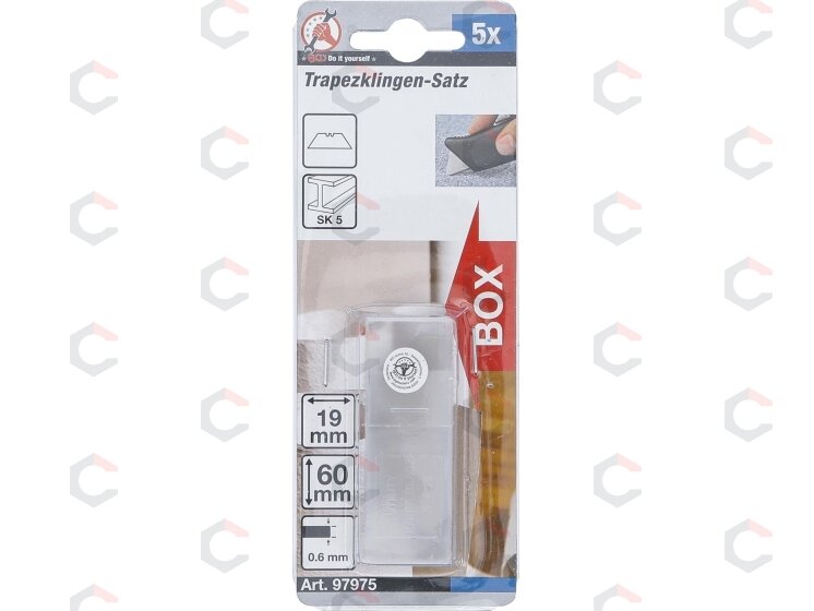 Trapecinių peiliukų rinkinys rinkinys | 0.6 x 19 mm | 5 vnt. (97975) 2