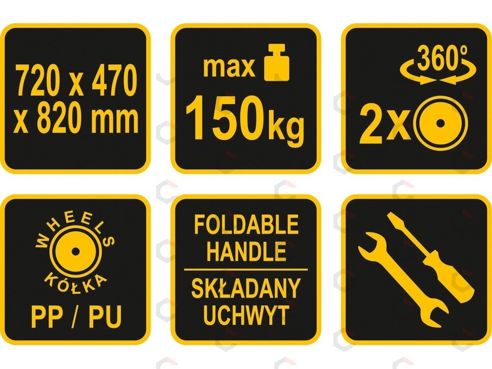 Transportavimo vežimėlis / platforma | sudedamas | 720x470 mm / iki 150 kg (87600) 3