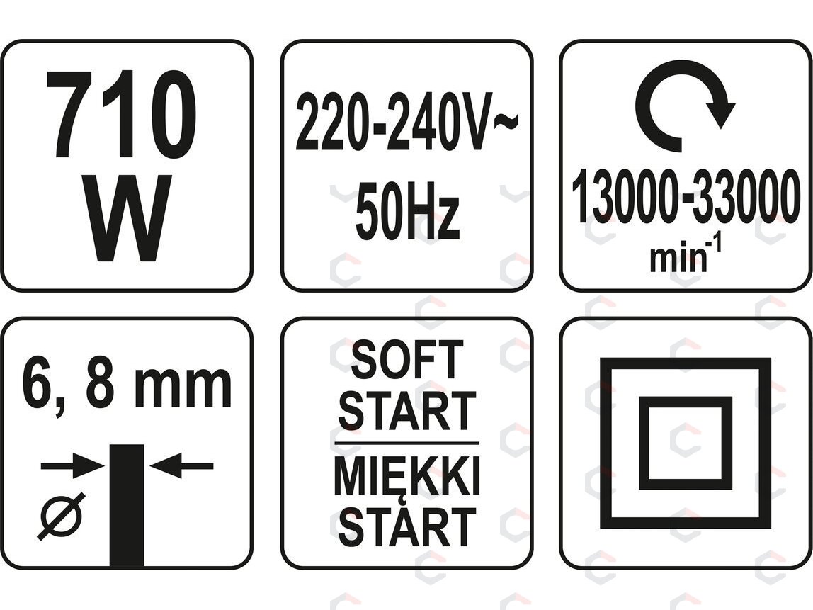 Universali frezavimo mašinėlė | 6 mm / 8 mm | 710W (YT-82390) 7 Universali frezavimo mašinėlė | 6 mm / 8 mm | 710W (YT-82390) 7