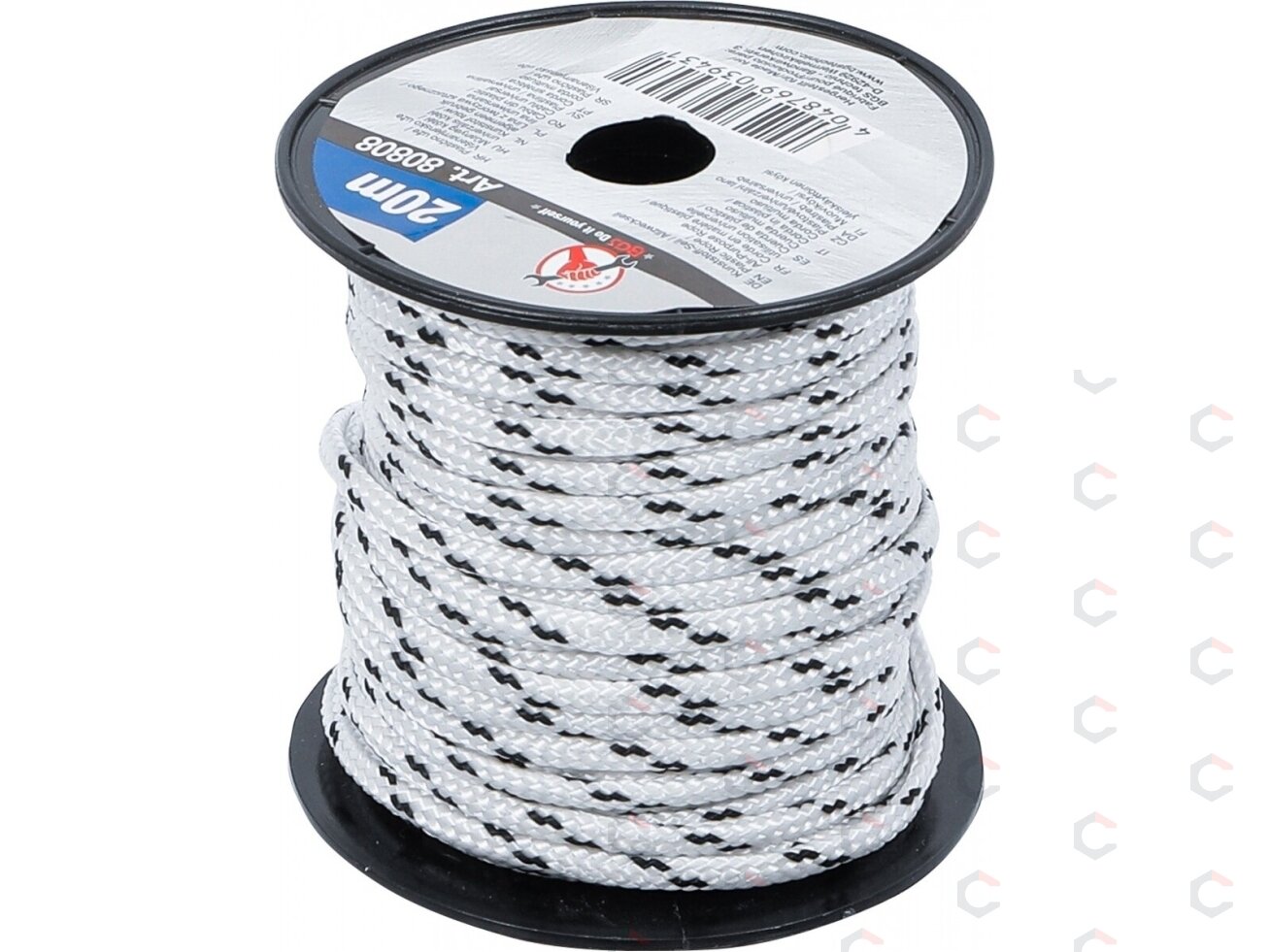 Universali virvė | 3 mm x 20 m | juoda / balta (80808) 1 Universali virvė | 3 mm x 20 m | juoda / balta (80808) 1