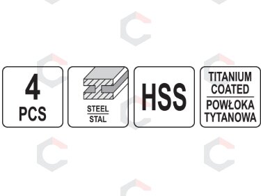 Universalių HSS grąžtų rinkinys | plienui, aliuminiui ir PVC | 4 vnt. (22640) 3 Universalių HSS grąžtų rinkinys | plienui, aliuminiui ir PVC | 4 vnt. (22640) 3