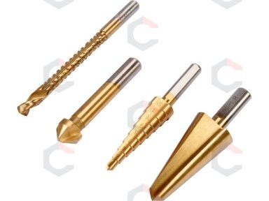 Universalių HSS grąžtų rinkinys | plienui, aliuminiui ir PVC | 4 vnt. (22640) Universalių HSS grąžtų rinkinys | plienui, aliuminiui ir PVC | 4 vnt. (22640)