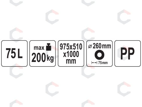Universalus vežimėlis namų darbams | 200 kg 75 l | su išvertimo funkcija (90205) 5 Universalus vežimėlis namų darbams | 200 kg 75 l | su išvertimo funkcija (90205) 5