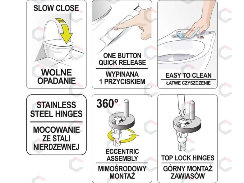 Unitazo dangtis su lėto uždarymo mechanizmu | 2-in-1 (75471) 8 Unitazo dangtis su lėto uždarymo mechanizmu | 2-in-1 (75471) 8
