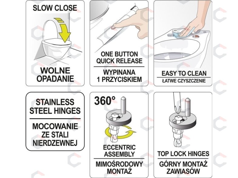 Unitazo dangtis su lėto uždarymo mechanizmu | 2-in-1 (75472) 7