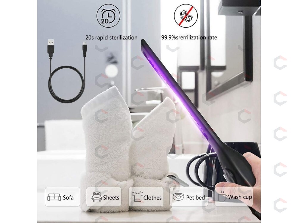 UV COB-sterilizavimo dezinfekcinė lempa ultravioletinė | itin plokščio tipo | UVC 6 LED | USB (S580-UVC) 3