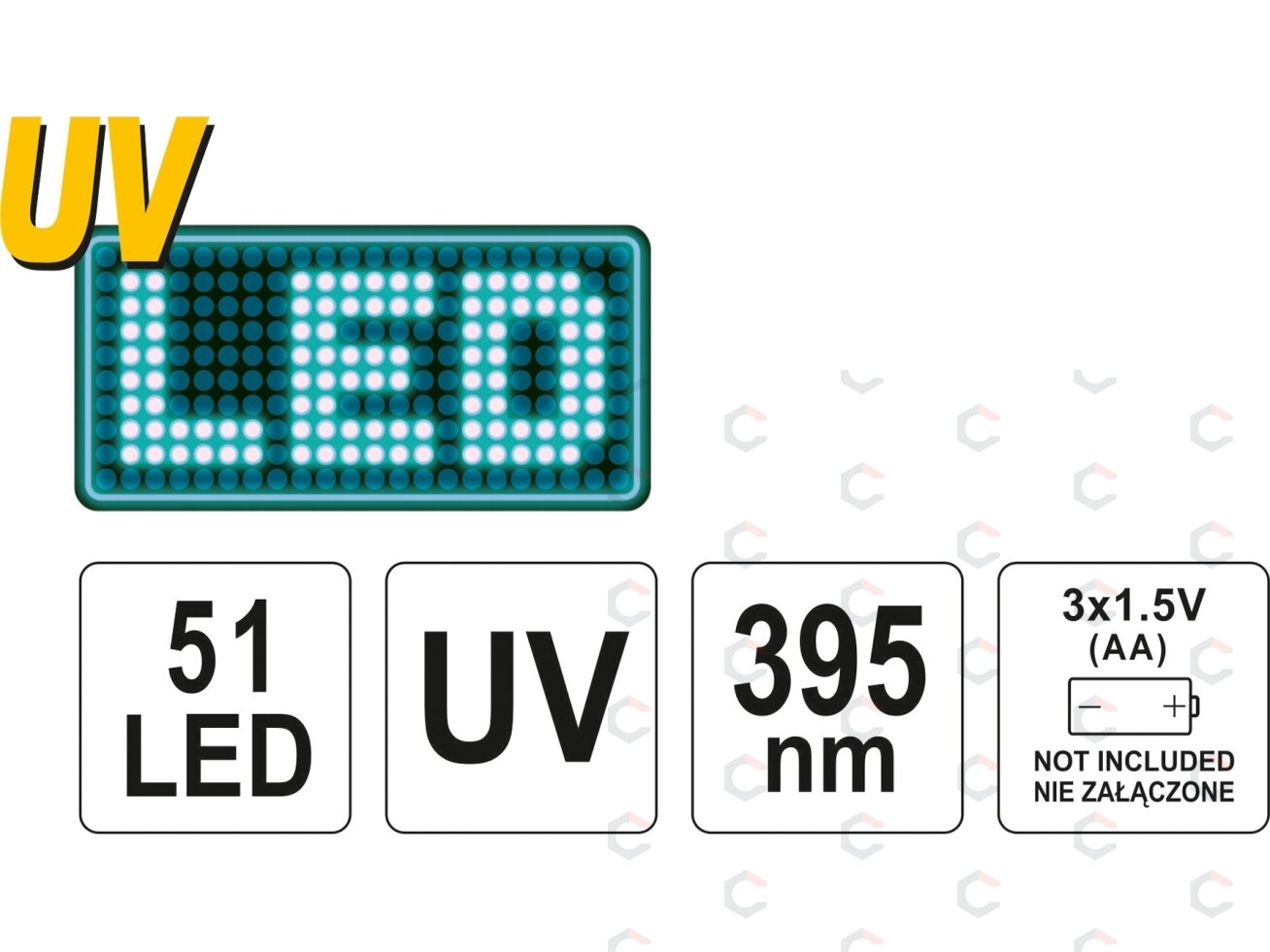 UV žibintuvėlis ir akiniai kondicionavimo sistemos nuotėkio aptikimui | UV 21 LED (YT-08581) 4