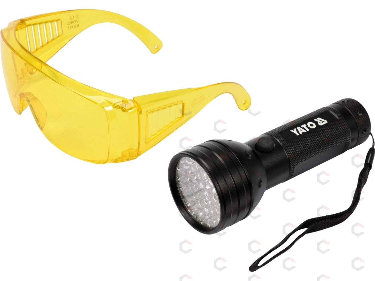UV žibintuvėlis ir akiniai kondicionavimo sistemos nuotėkio aptikimui | UV 21 LED (YT-08581)