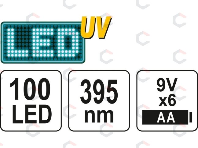 UV žibintuvėlis ir akiniai kondicionavimo sistemos nuotėkio aptikimui | UV 100 LED (YT-08582) 6