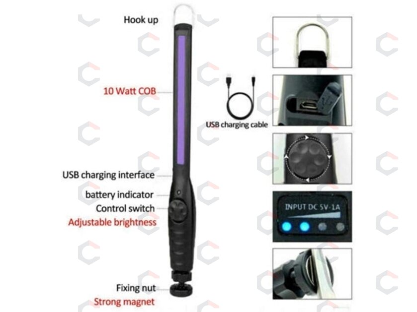 UV COB-sterilizavimo dezinfekcinė lempa ultravioletinė | itin plokščio tipo | UVC 6 LED | USB (S580-UVC) 8