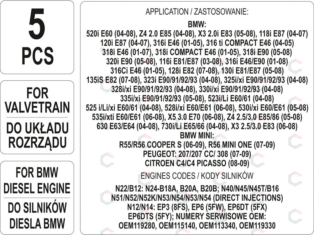Variklio fiksavimo įrankių rinkinys | BMW / Citroen (YT-06004) 3 Variklio fiksavimo įrankių rinkinys | BMW / Citroen (YT-06004) 3