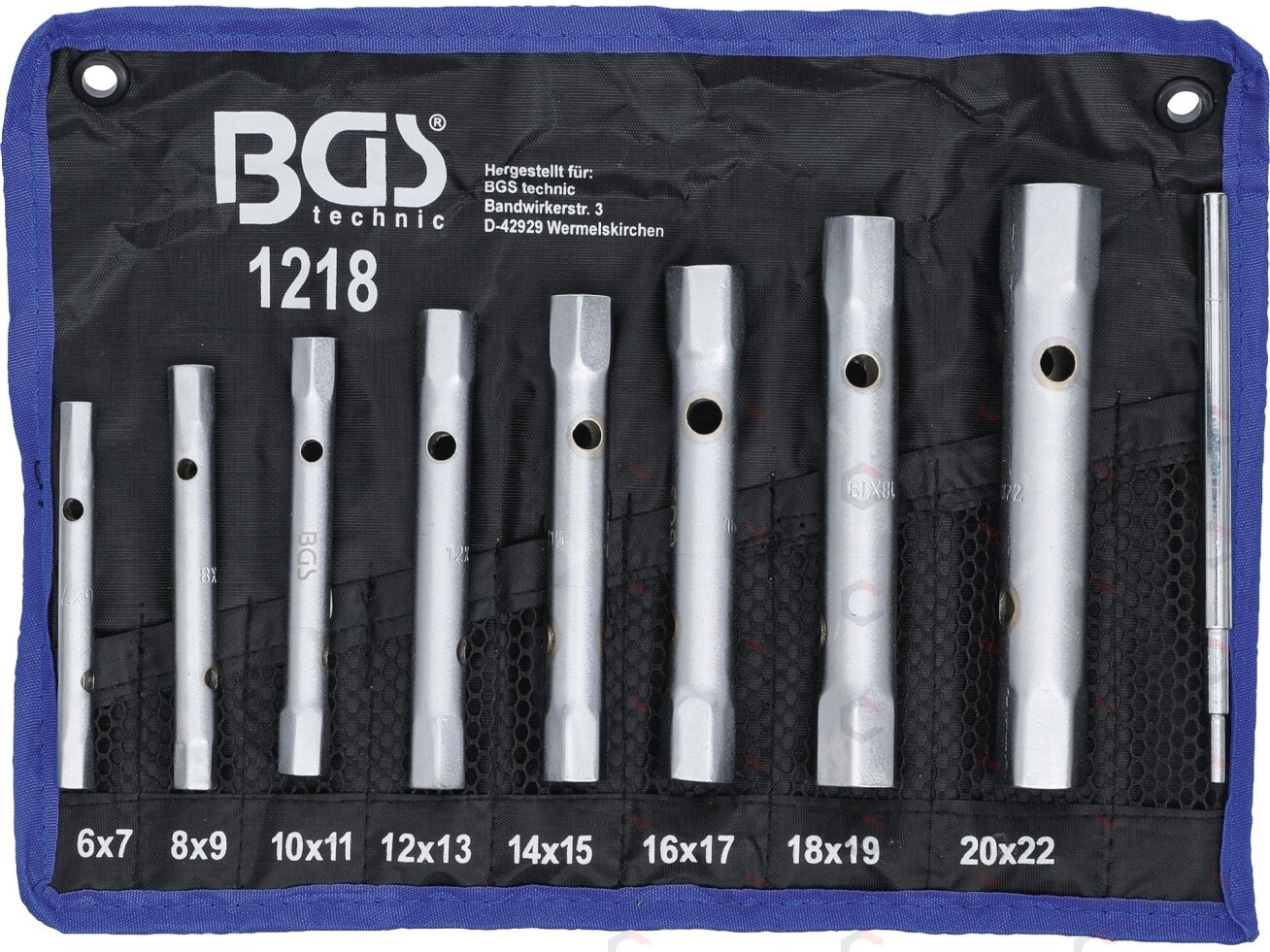 Vamzdinių raktų rinkinys | 6x7 - 20x22 mm | 8 vnt. (1218) 1 Vamzdinių raktų rinkinys | 6x7 - 20x22 mm | 8 vnt. (1218) 1