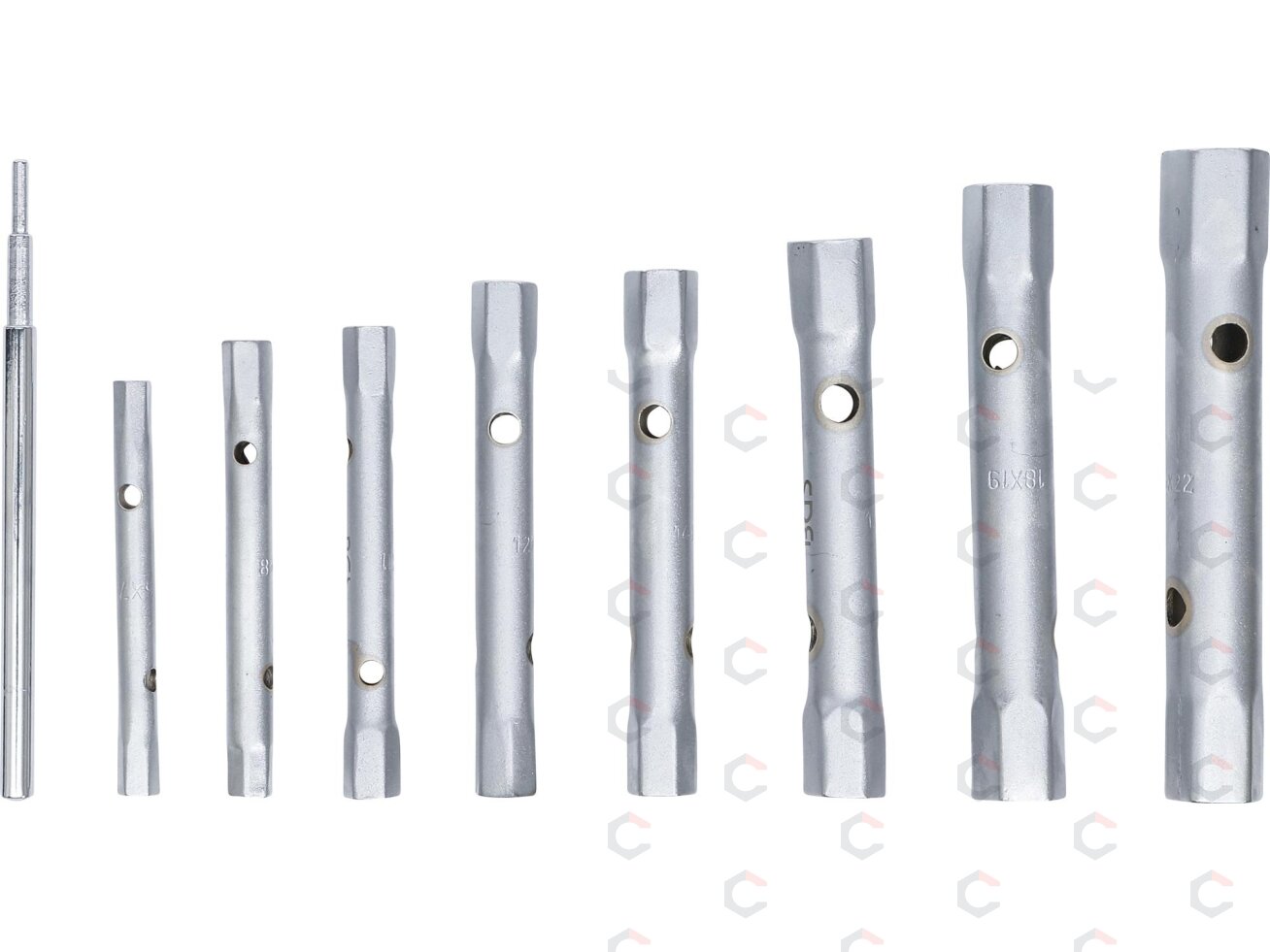 Vamzdinių raktų rinkinys | 6x7 - 20x22 mm | 8 vnt. (1218) 2 Vamzdinių raktų rinkinys | 6x7 - 20x22 mm | 8 vnt. (1218) 2