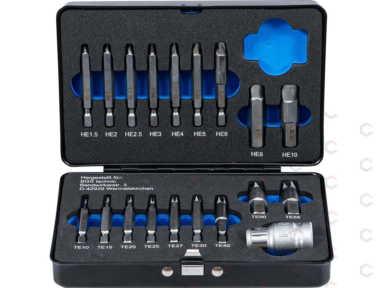 Varžtų ištraukimo rinkinys | vidinis šešiakampis (Hex) 1,5–10 mm / T-Star (Torx) | T10 - T55 | 19 vnt. (9173) 5