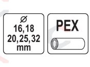 PEX vamzdžių kalibratorius | 16 / 18 / 20 / 25 / 32 mm (YT-22378) 2